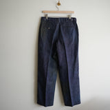 NICENESS PRINTED LINEN CANVAS FRISCO TROUSER "N.MORLEY" INDIGO