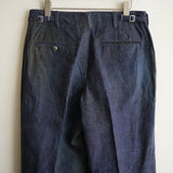 NICENESS PRINTED LINEN CANVAS FRISCO TROUSER "N.MORLEY" INDIGO