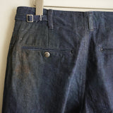 NICENESS PRINTED LINEN CANVAS FRISCO TROUSER "N.MORLEY" INDIGO