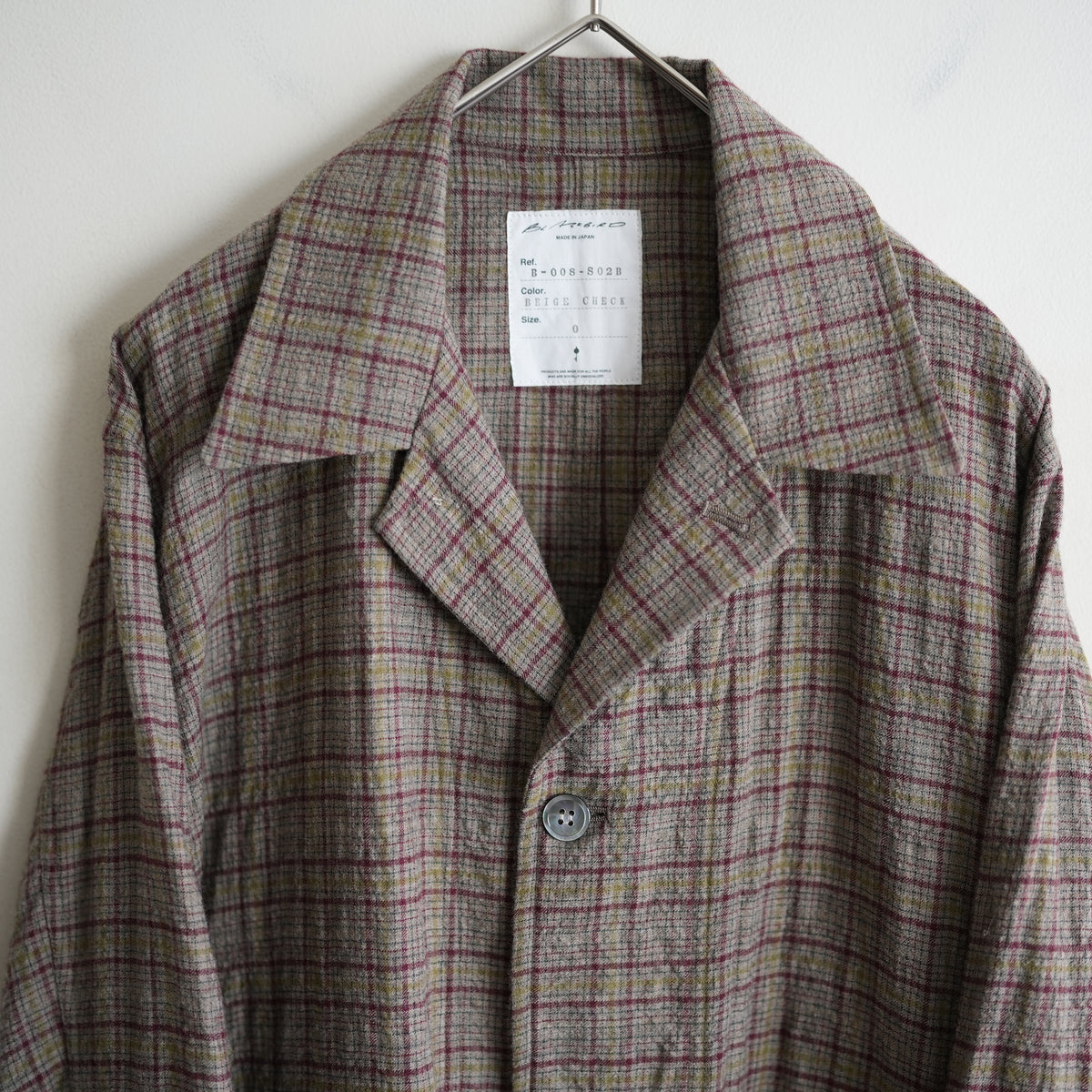 BLACKBIRD 3-BUTTON SHIRT JACKET BEIGE CHECK