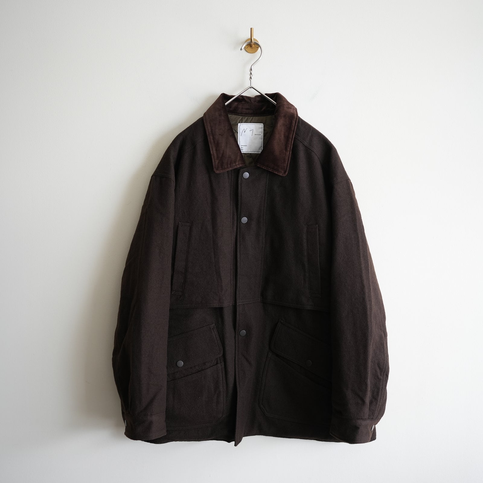 ANCELLM WOOL HALF JACKET BROWN – RASSEMBLE
