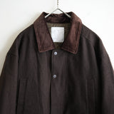 ANCELLM WOOL HALF JACKET BROWN