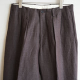 NICENESS WOOL LINEN FLYING V TROUSER "B.WISHBONE" BROWN