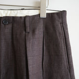 NICENESS WOOL LINEN FLYING V TROUSER "B.WISHBONE" BROWN