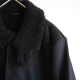 NICENESS REFINED MOUTON DONKEY COAT "GREGORY" BLACK