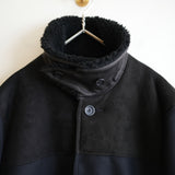 NICENESS REFINED MOUTON DONKEY COAT "GREGORY" BLACK