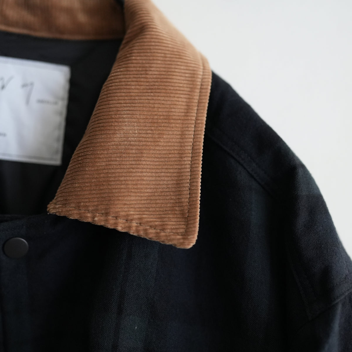 ANCELLM WOOL CHECK HALF JACKET BLACK WATCH