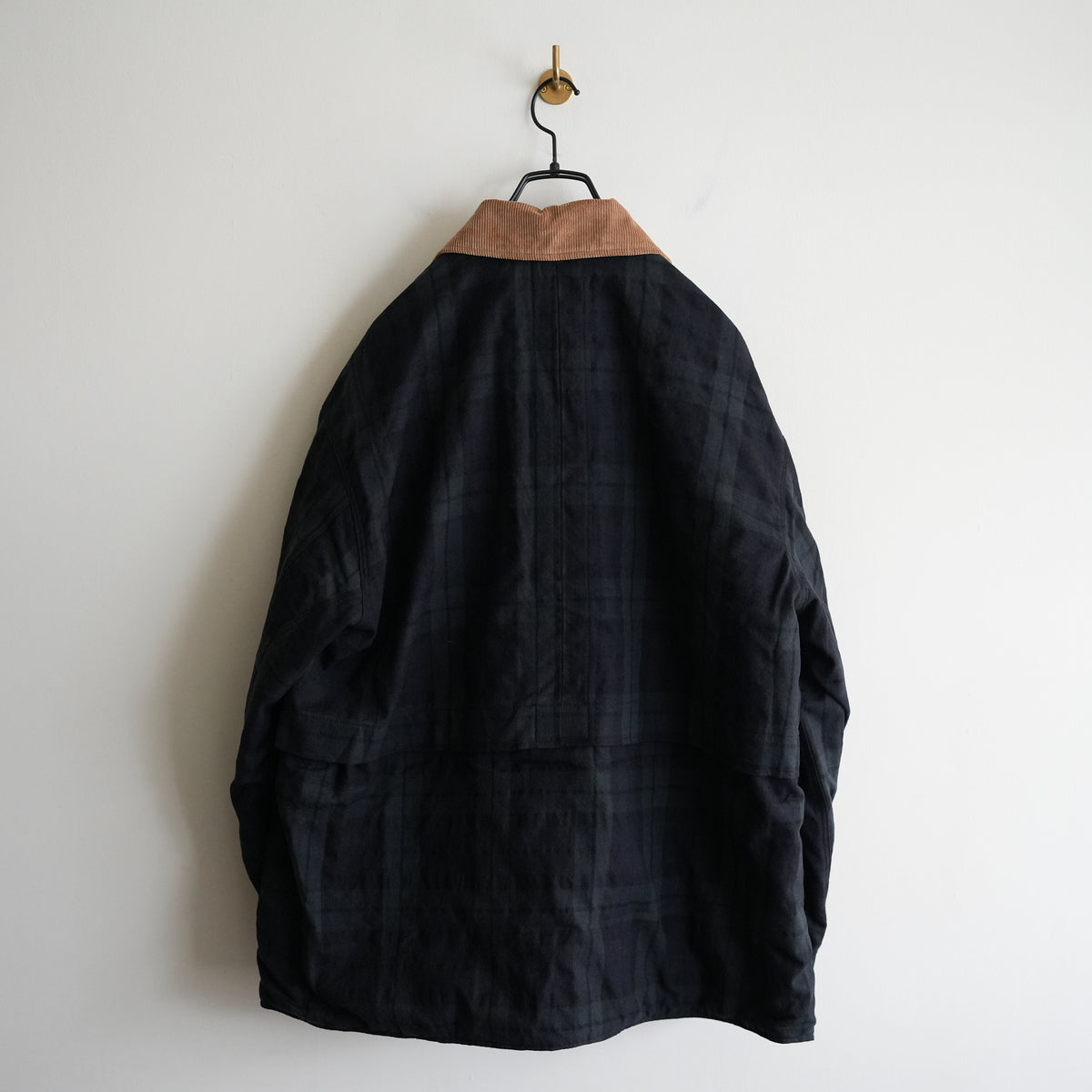 ANCELLM WOOL CHECK HALF JACKET BLACK WATCH