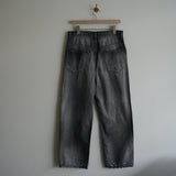 ANCELLM P/DAMAGE DENIM STRAIGHT 5P PANTS BLACK