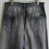 ANCELLM P/DAMAGE DENIM STRAIGHT 5P PANTS BLACK