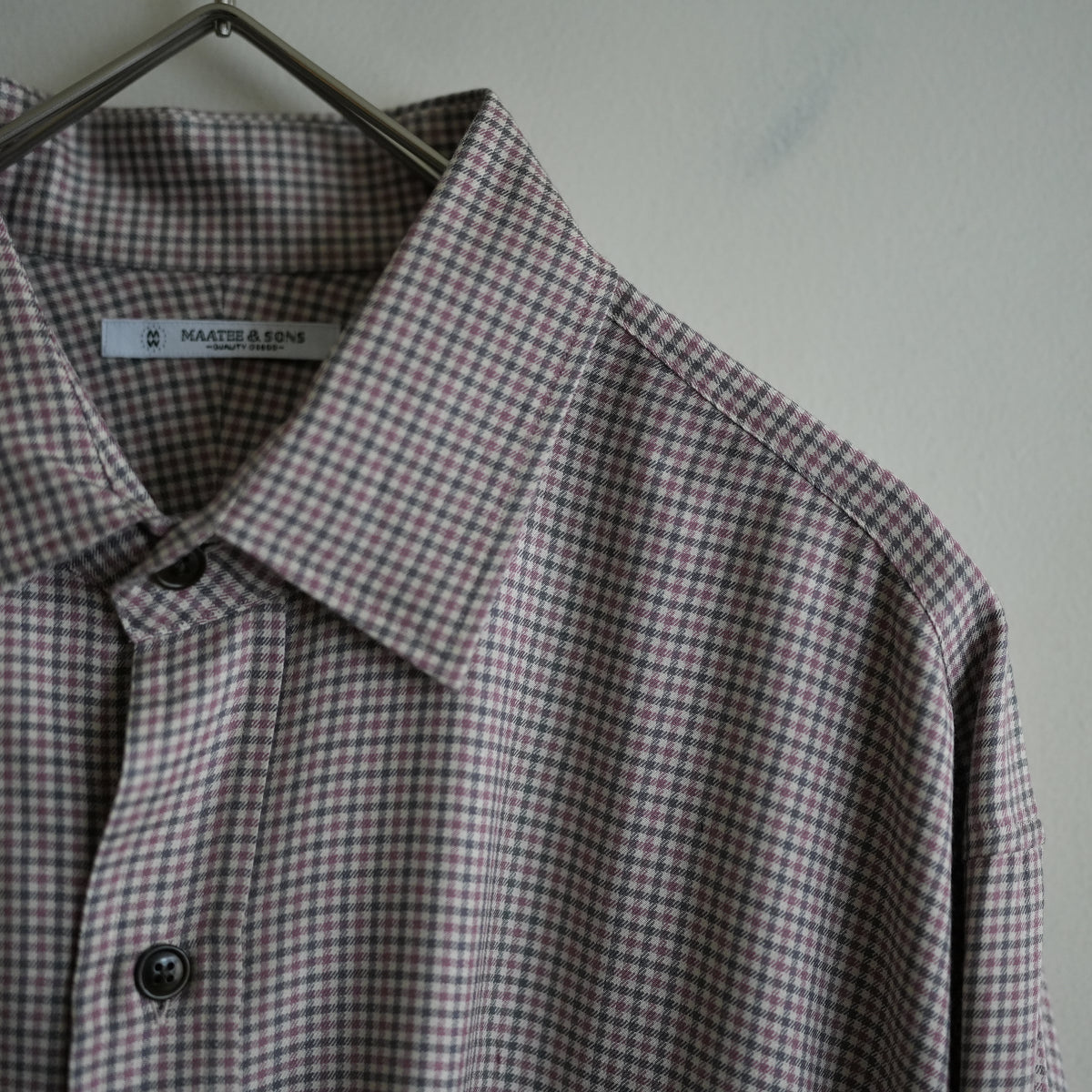 MAATEE&SONS RAYON SILK OVER SHIRT PINKGRAY
