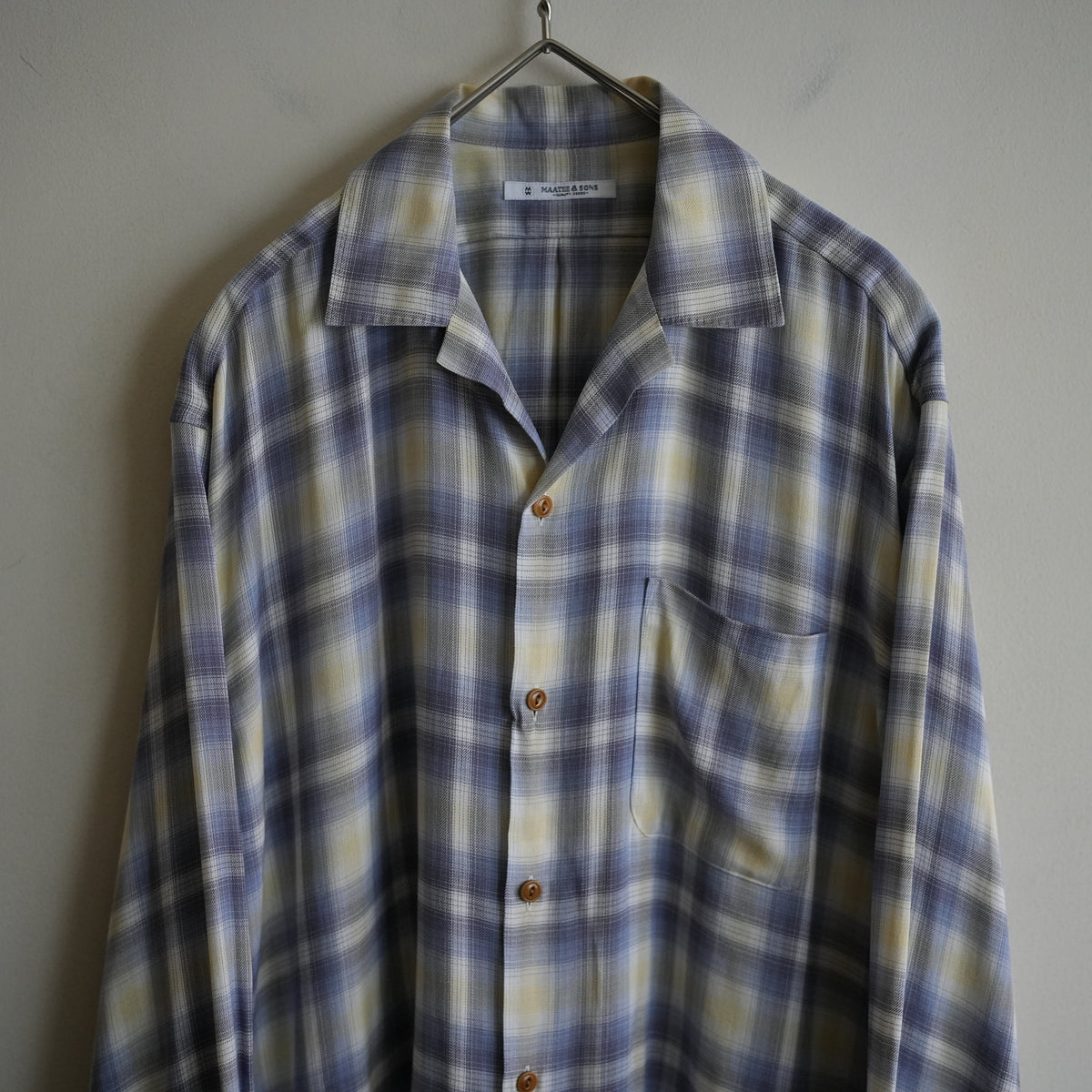 MAATEE&SONS RAYON SILK OMBRE OPEN COLLAR SHIRT
