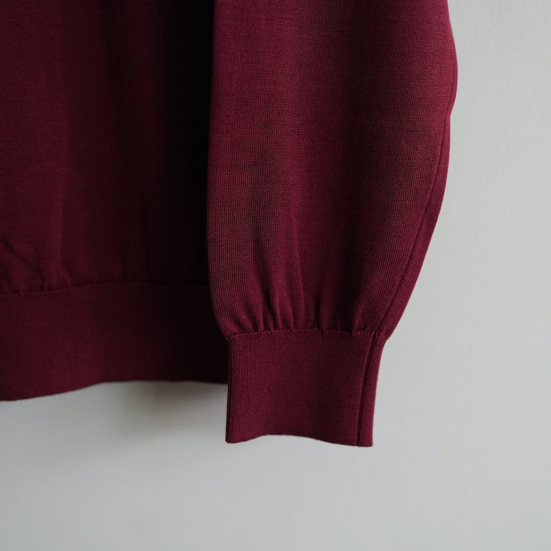 Yonetomi NEW BASIC WASHABLE V-NECK SWEATER WINE