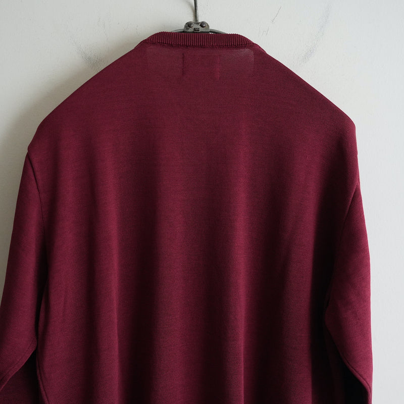 Yonetomi NEW BASIC WASHABLE V-NECK SWEATER WINE