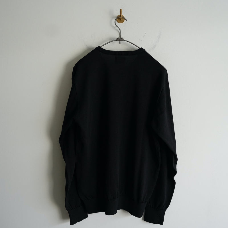 Yonetomi NEW BASIC WASHABLE V-NECK SWEATER BLACK