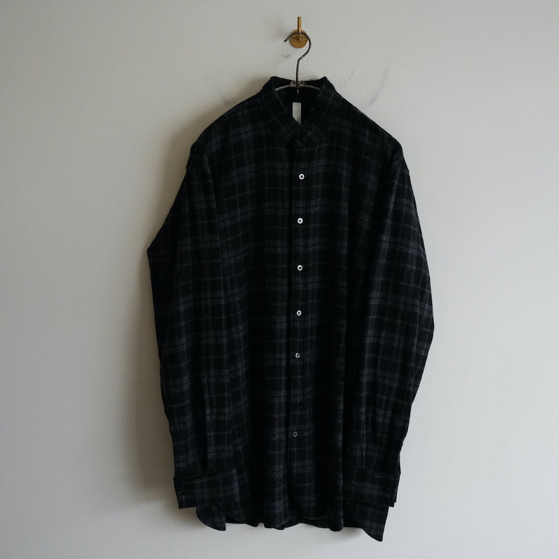 AMC WOOL FLANNEL STAND COLLAR SHIRT "LOU"