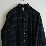 AMC WOOL FLANNEL STAND COLLAR SHIRT "LOU"