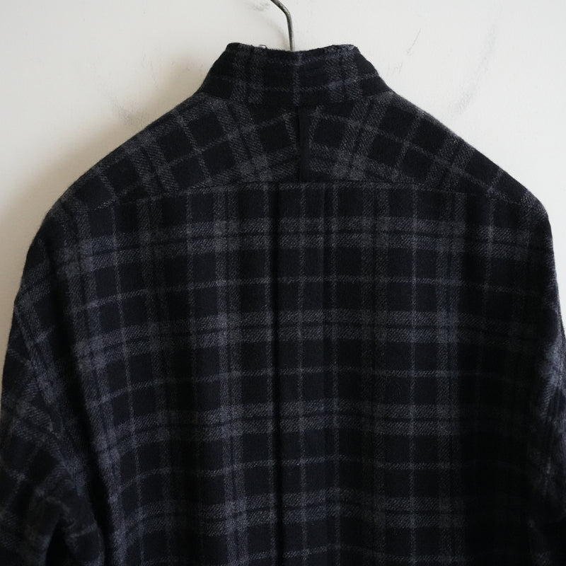 AMC WOOL FLANNEL STAND COLLAR SHIRT "LOU"