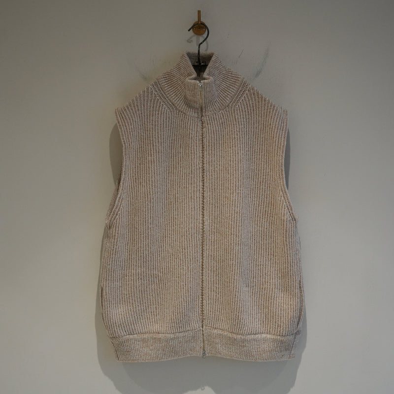 The DUFFER N NEPHEWS MELANGE DRIVERS KNIT VEST "OPIHR" ECRU