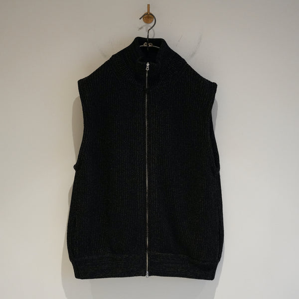 The DUFFER N NEPHEWS MELANGE DRIVERS KNIT VEST "OPIHR" CHARCOAL