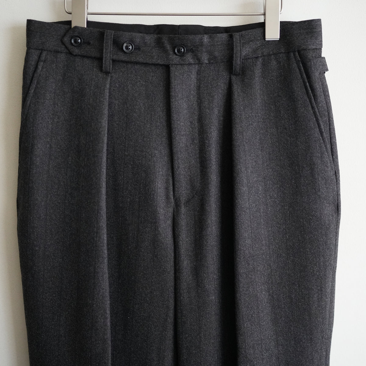 ULTERIOR MELANGE BARATHEA STRIPE TUCKED TROUSERS
