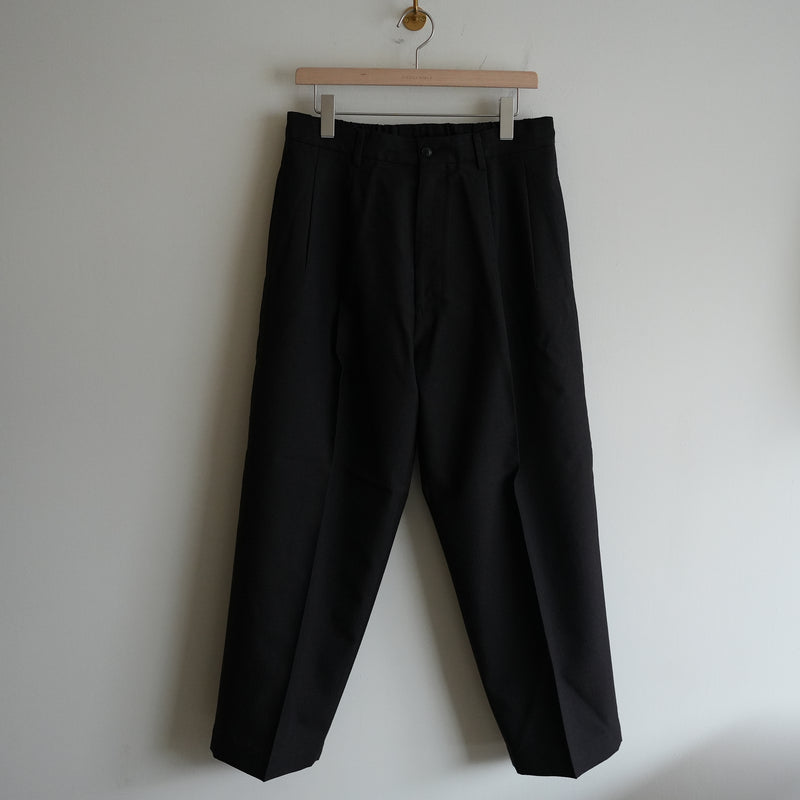 YOKO SAKAMOTO WOOL HERRINGBONE CLASSIC WIDE TROUSERS