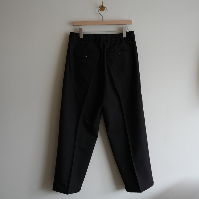 YOKO SAKAMOTO WOOL HERRINGBONE CLASSIC WIDE TROUSERS