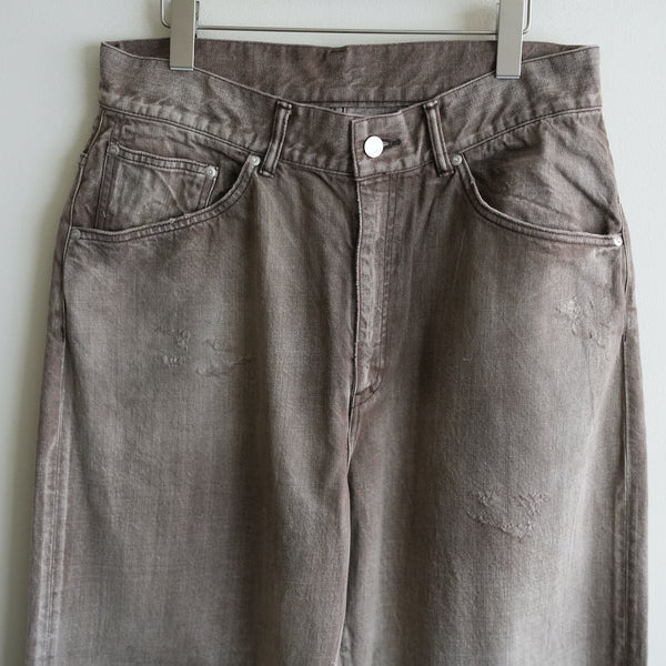 ANCELLM P/TAPERED 5P DENIM PANTS BROWN