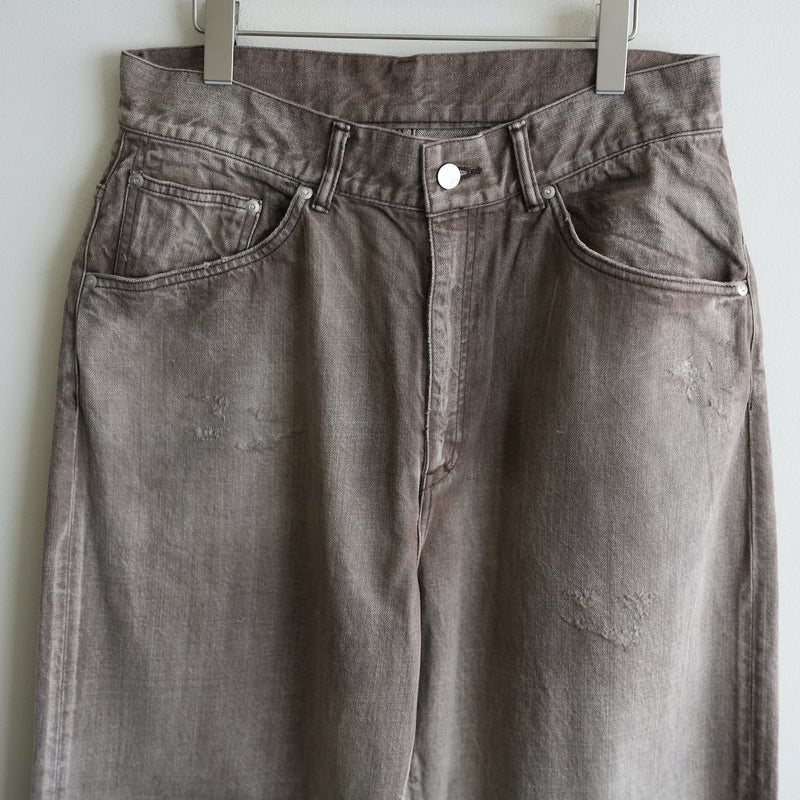 ANCELLM P/TAPERED 5P DENIM PANTS BROWN