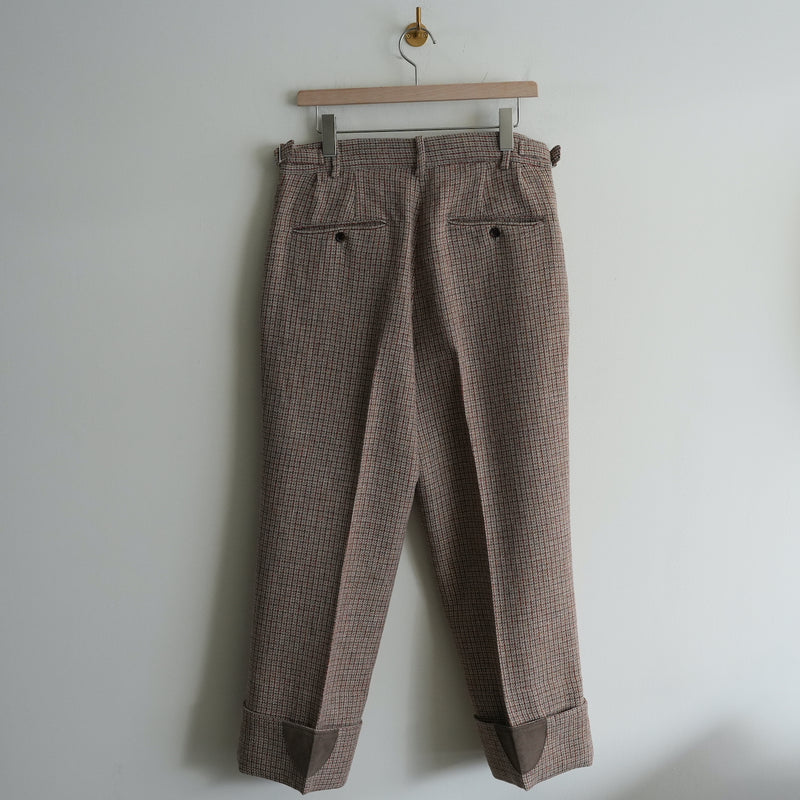 NICENESS SHETLAND CHECK HUNTING TROUSER "ARGENT"