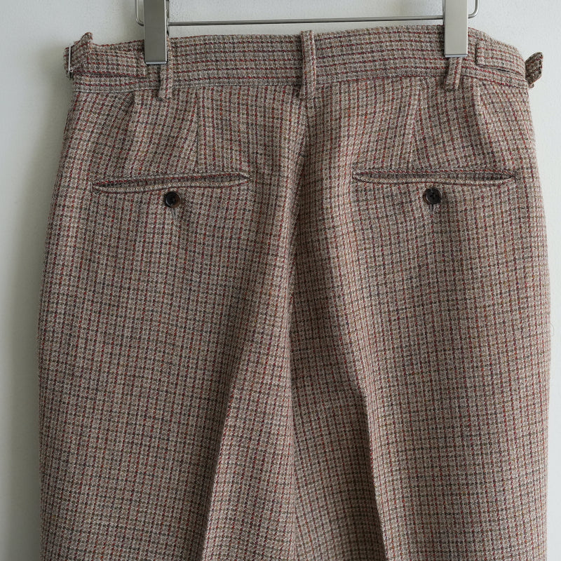 NICENESS SHETLAND CHECK HUNTING TROUSER "ARGENT"