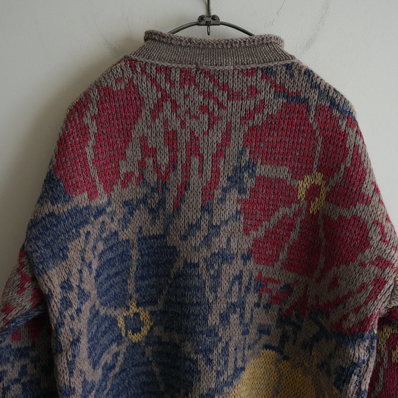 NICENESS SUVIN MELANG WOOL HALF ZIP SWEATER "DERAIN"