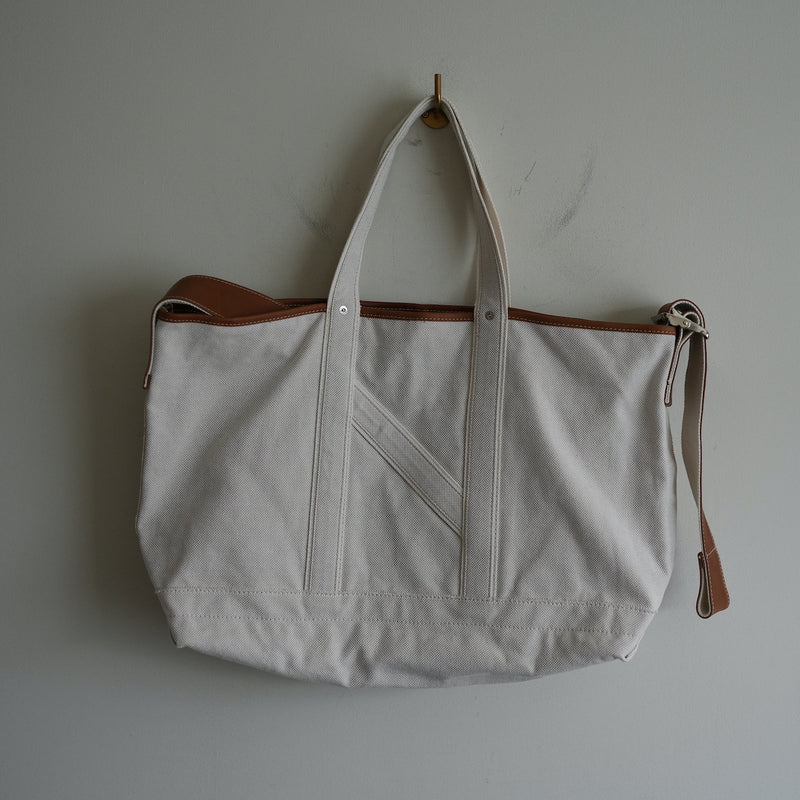 NICENESS CANVAS×HAAS LEATHER SHOULDER TOTE BAG "A.LANDS"