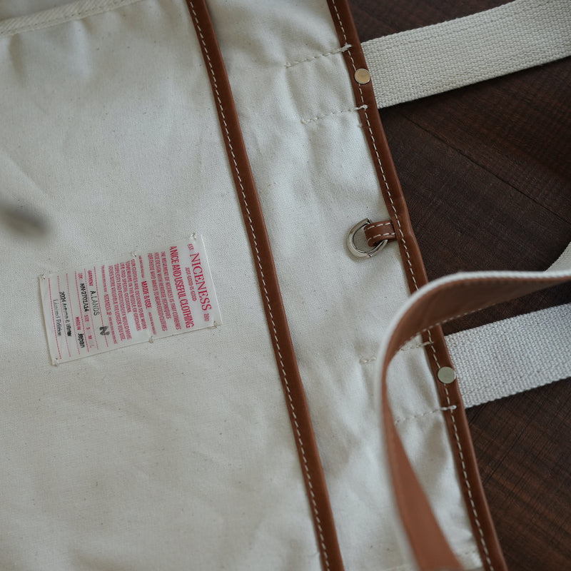 NICENESS CANVAS×HAAS LEATHER SHOULDER TOTE BAG "A.LANDS"