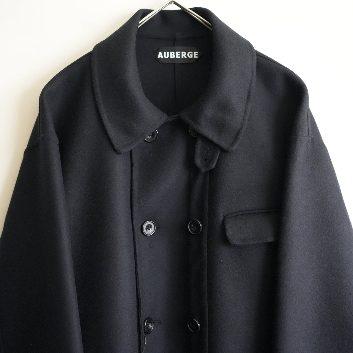 AUBERGE SUPER 180s MELTON REVER COAT "RAZE"