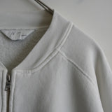 ANCELLM FLEECE-LINED SWEAT VERSITY SHIRT -WHITE