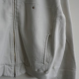 ANCELLM FLEECE-LINED SWEAT VERSITY SHIRT -WHITE