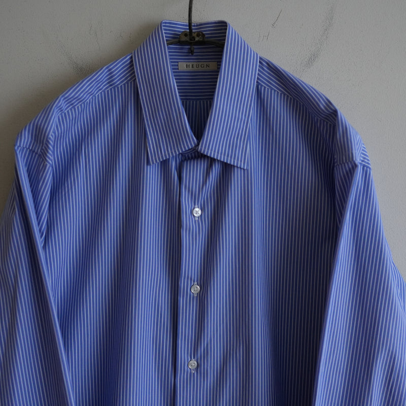 HEUGN "Aran" BLUE STRIPE ONEPIECE COLLAR SHIRT