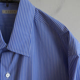 HEUGN "Aran" BLUE STRIPE ONEPIECE COLLAR SHIRT