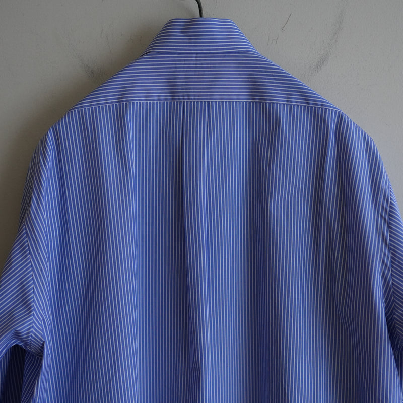 HEUGN "Aran" BLUE STRIPE ONEPIECE COLLAR SHIRT