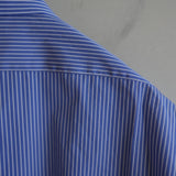 HEUGN "Aran" BLUE STRIPE ONEPIECE COLLAR SHIRT