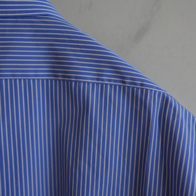 HEUGN "Aran" BLUE STRIPE ONEPIECE COLLAR SHIRT