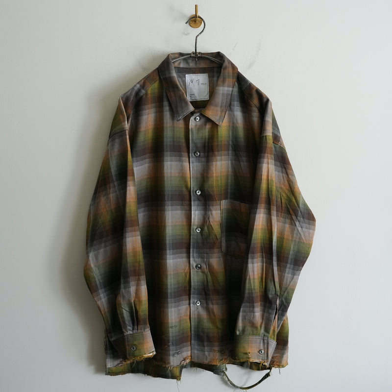 ANCELLM R/C CHECK CRASH LS SHIRT BROWN/GREEN