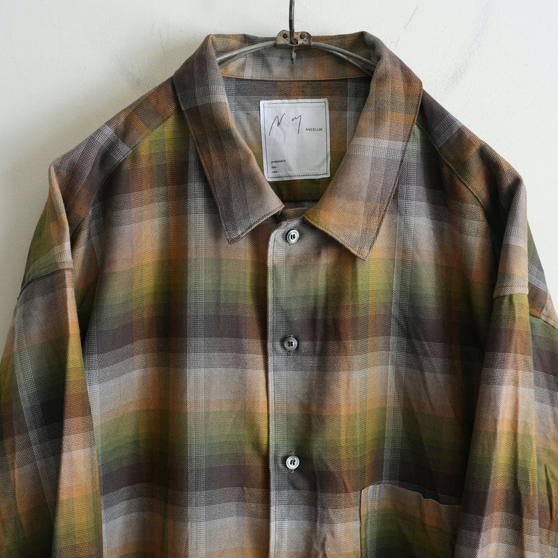 ANCELLM R/C CHECK CRASH LS SHIRT BROWN/GREEN