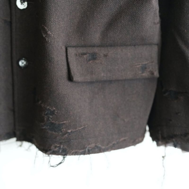 ANCELLM TWEED CRASH JACKET BROWN