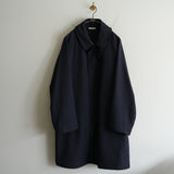 HEUGN EX. "Albert" NAVY BACKSATIN GABARDINE OVER COAT