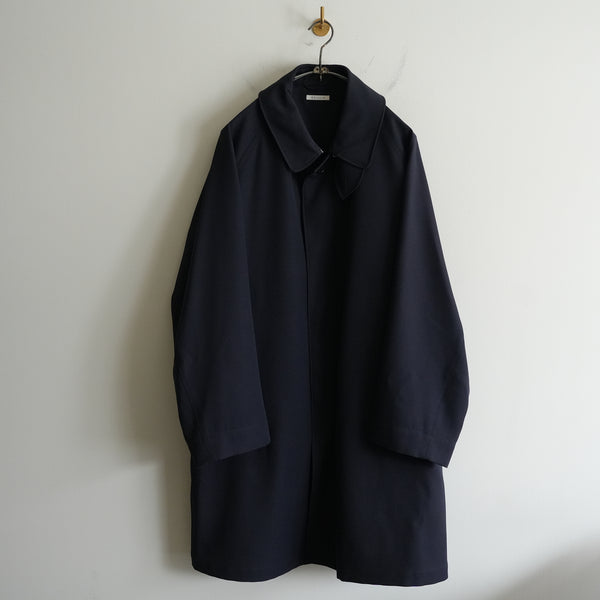 HEUGN EX. "Albert" NAVY BACKSATIN GABARDINE OVER COAT