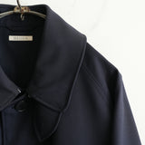 HEUGN EX. "Albert" NAVY BACKSATIN GABARDINE OVER COAT