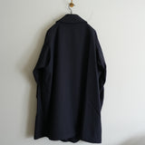 HEUGN EX. "Albert" NAVY BACKSATIN GABARDINE OVER COAT