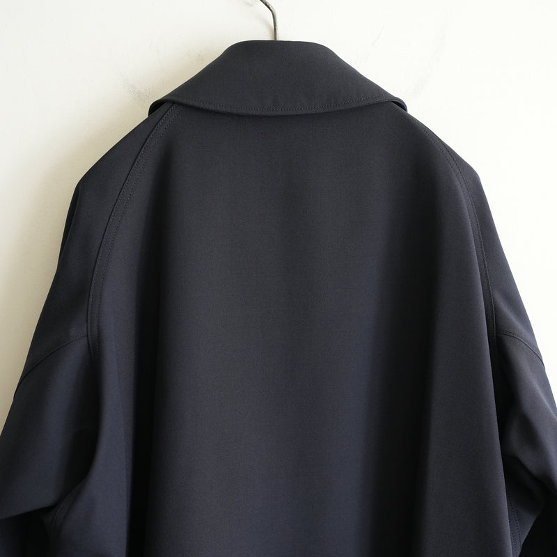 HEUGN EX. "Albert" NAVY BACKSATIN GABARDINE OVER COAT